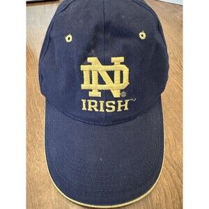 Notre Dame Fighting Irish Hat Cap Official Embroidered Navy Blue Gold Adjustable